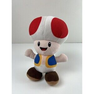 Super Mario Toad Stuffed Animal Plush Toy Video Gamer Gift Basket 7” Plushie